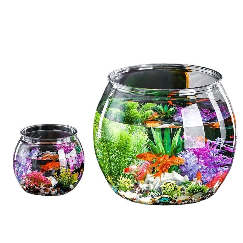 Aquarium Fish In Bowl - Klare Plastik-Fischschale, auslaufsicheres kleines Aquarium, wiederverwendbare
