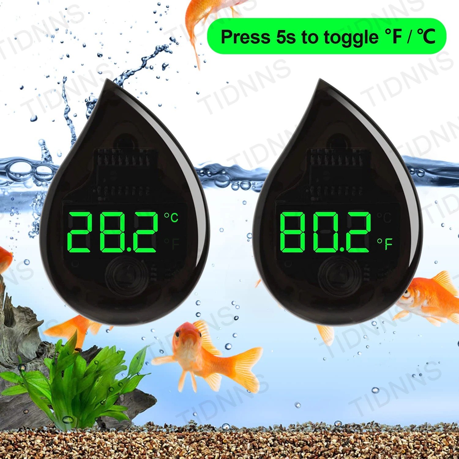 Aquarium Thermometer - Aquarium Selbstklebendes Thermometer LCD Digital Fischbecken
