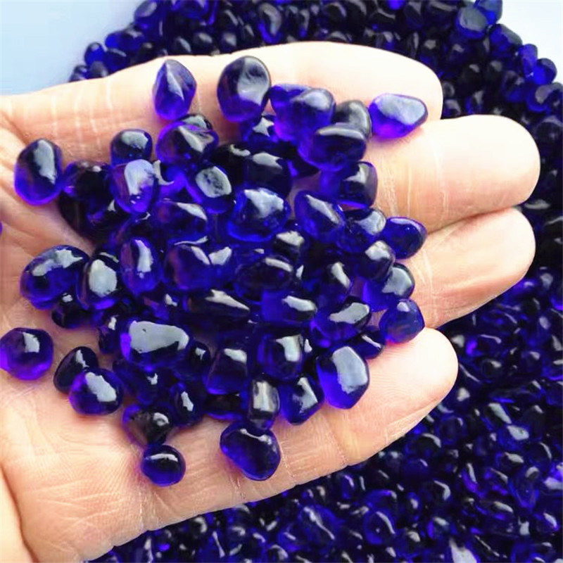 Aquarium Fish Colour - 1000g blauer Glasgrus, farbige Glasur, Kristall,