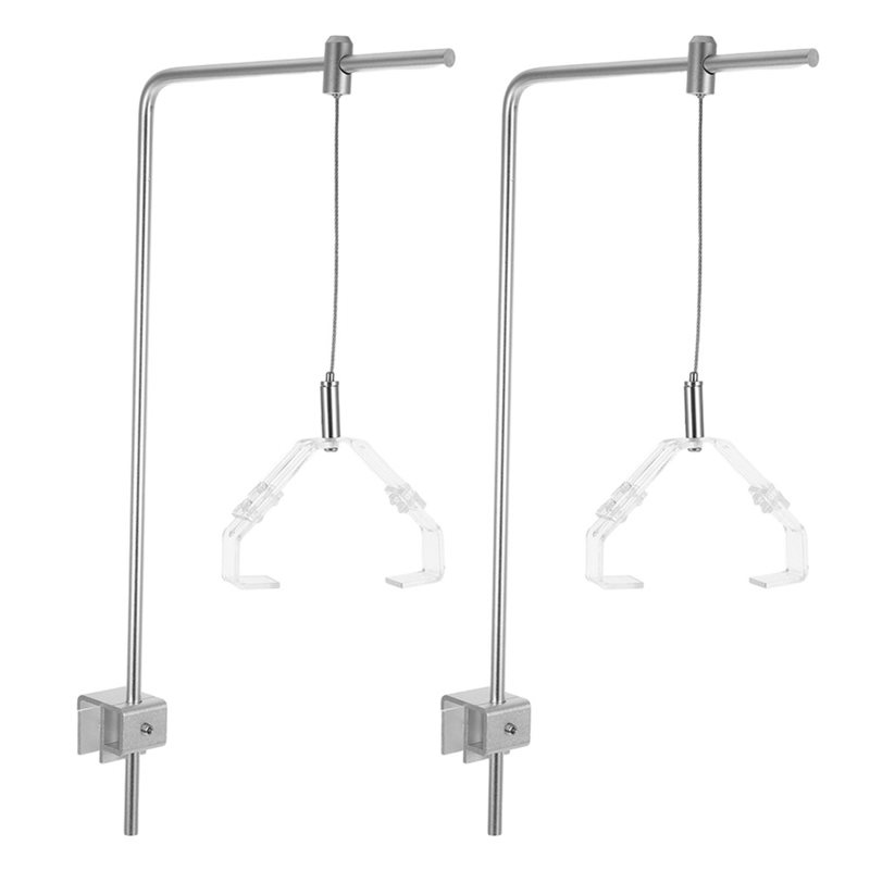 Aquarium Fish Lamp - AB41-2Pcs Aquarium-Lichtständer, Aluminiumhalterung mit Clip, Aquarium-Lampenhalter,