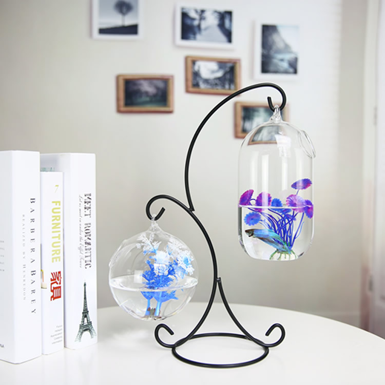 Aquarium Fish In Bowl - Kreative Doppel-deck Ausgesetzt Transparent Hängen Glas