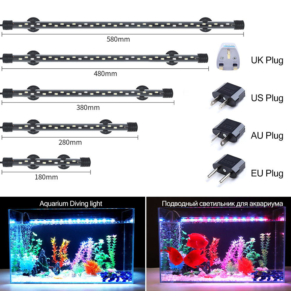 Aquarium Fish Lamp - 90-260V Aquarium Licht LED Wasserdichte Aquarium