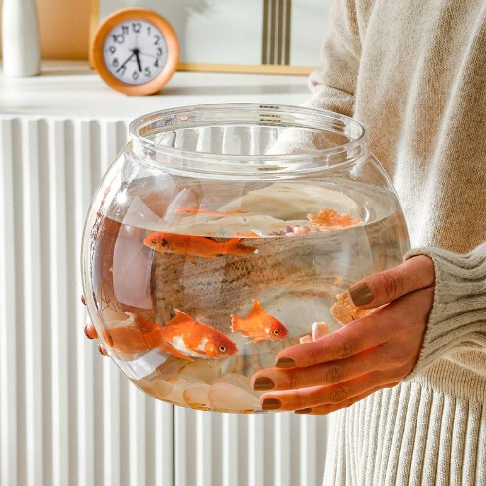 Aquarium Fish In Bowl - Neues transparentes Aquarium, rund, unzerbrechlich, Kunststoff,